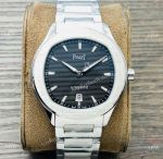 Swiss Grade Copy Piaget Polo Thinnest 9015 Auto Watches Black Dial Stainless Steel